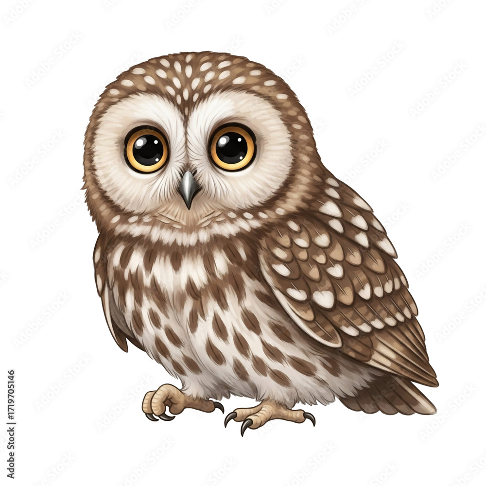 Naklejka premium Niedliche Eule, transparenter Hintergrund, PNG