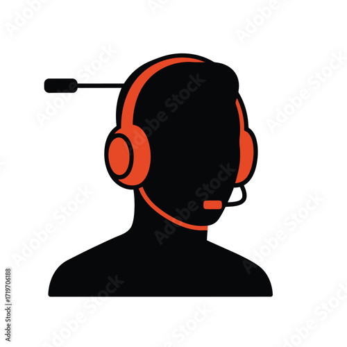 Vector art of headset with microphone