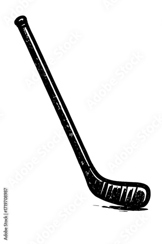 Detailed Vintage Grunge Style Ice Hockey Stick Illustration: Perfect for Sports-Themed Graphics, Athletic Equipment Design, Winter Games Clipart, Team Sports Logos, Retro Sporting Goods Merchandise, C