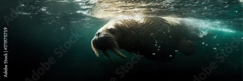 Walrus underwater