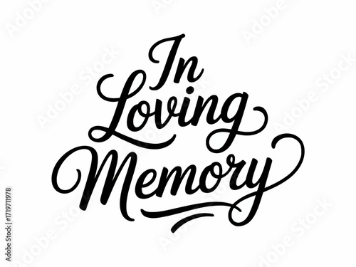 In Loving Memory Sympathy Card Calligraphy Design for Funeral Services Remembrance of a Loved One Memorial Service Grief and Loss