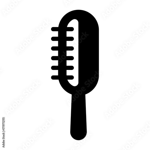 An illustration of a black icon of a beauty salon hairdressing services on a white background