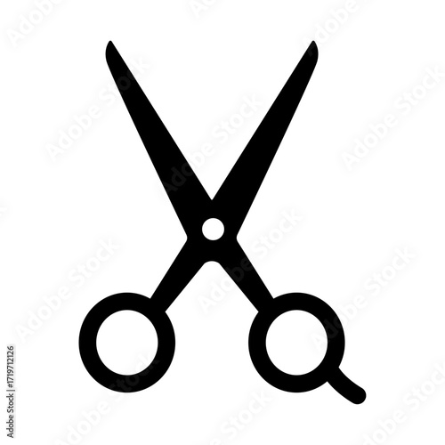An illustration of a black icon of a beauty salon hairdressing services on a white background