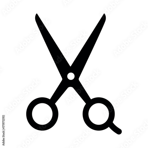 An illustration of a black icon of a beauty salon hairdressing services on a white background