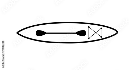 Canoe craft black white icon