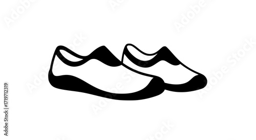 Summer shoes pattern black white icon