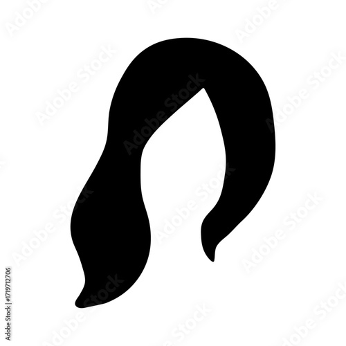 An illustration of a black icon of a beauty salon hairdressing services on a white background