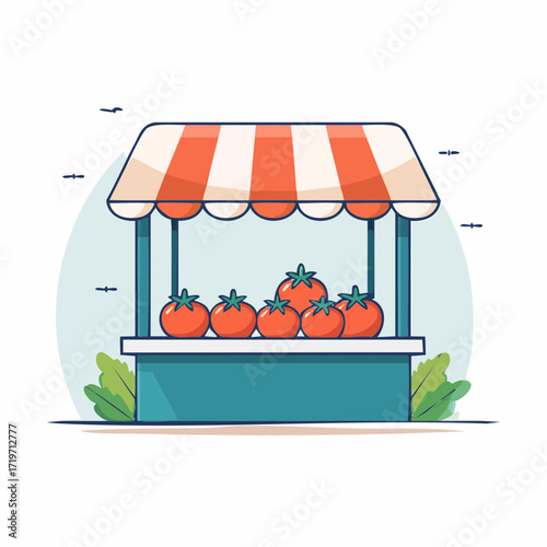 Red Tomatoes at a Farmer's Market Stand