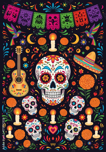 Dia de los Muertos Sugar Skull Fiesta