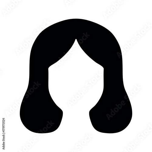 An illustration of a black icon of a beauty salon hairdressing services on a white background