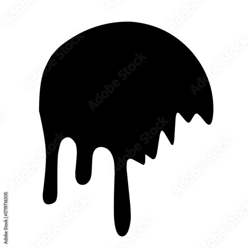 Black melt drops or liquid vector paint drops

 