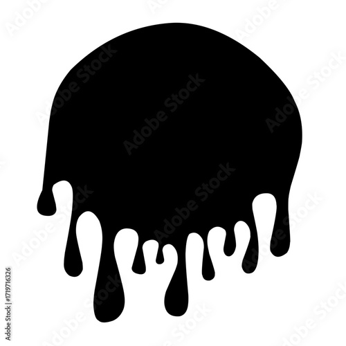 Black melt drops or liquid vector paint drops

 