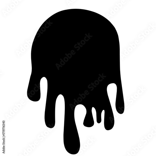 Black melt drops or liquid vector paint drops

 