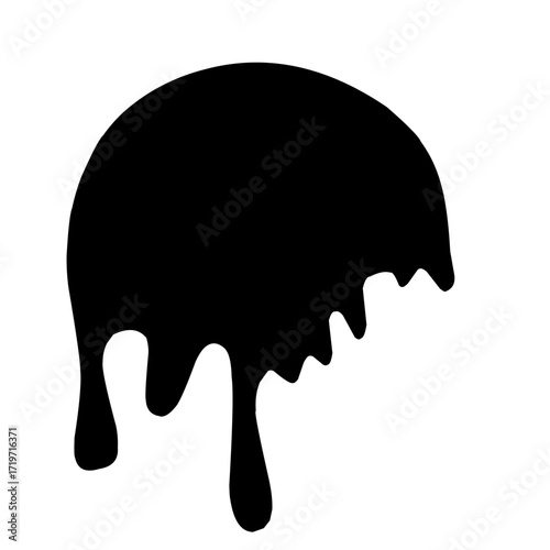 Black melt drops or liquid vector paint drops

 