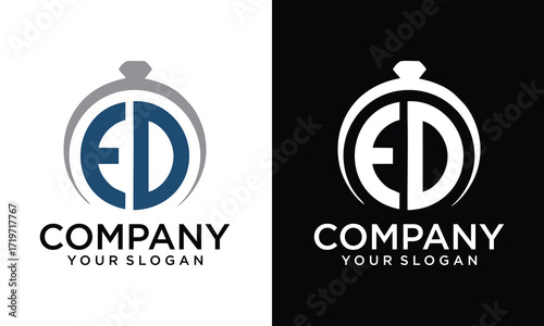 Creative ED letter logo design template elements. Modern abstract digital alphabet letter logo. Vector illustration.