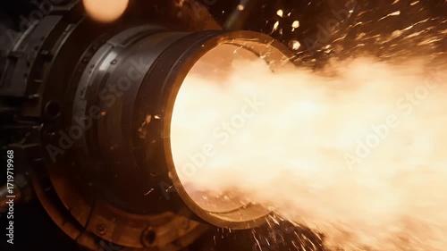 Powerful Jet Engine Ignition and Thrust Sequence.