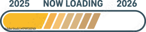 Progress bar indicating the transition from 2025 to 2026, symbolizing future anticipation and development.