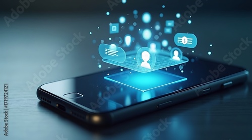 Ultra-Realistic Mobile AI Chat Interface with Transparent Message Orbs