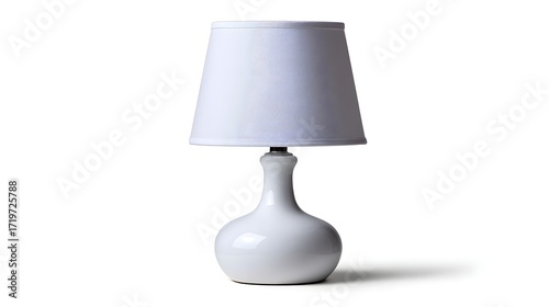A sleek and stylish white table lamp with a minimalist, modern design that can complement a variety of interior decor styles.