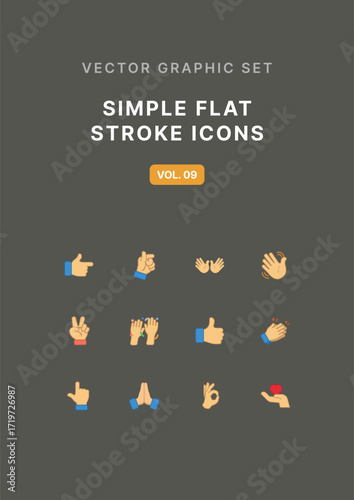 Vector Flat Stroke Icon Set