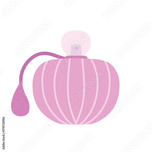 Cute pink perfume. Elegant yet adorable perfume design. Suitable for icons, logos, and stickers. Beauty element.