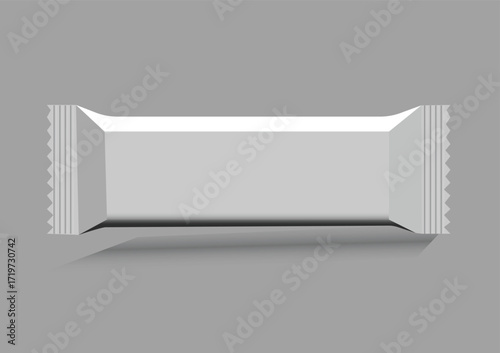 Flat Lay View of Blank Candy Packaging, 3D Illustration