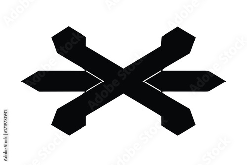 crosslink vector icon silhouette