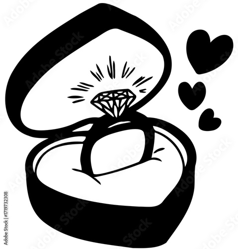 black and white wedding rings vector