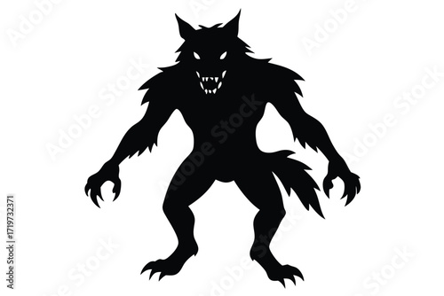 Fotografie halloween werewolves vector icon silhouette