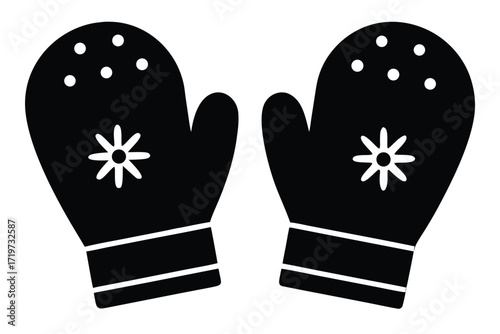 mittens vector icon silhouette