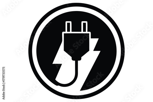 unplugged vector icon silhouette