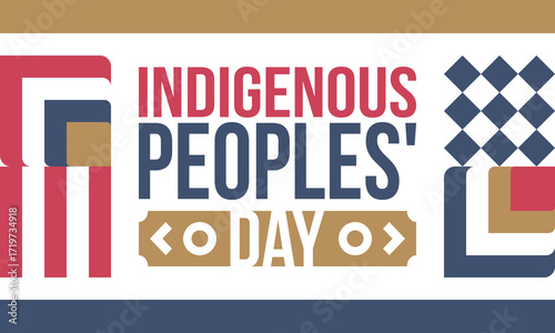 Indigenous Peoples' Day. Native American Day. American Indian culture. Heritage Month. Celebrate annual in United States. Tradition pattern. Poster, card, banner and background. Vector illustration