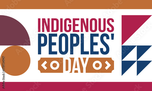 Indigenous Peoples' Day. Native American Day. American Indian culture. Heritage Month. Celebrate annual in United States. Tradition pattern. Poster, card, banner and background. Vector illustration