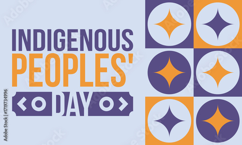 Indigenous Peoples' Day. Native American Day. American Indian culture. Heritage Month. Celebrate annual in United States. Tradition pattern. Poster, card, banner and background. Vector illustration