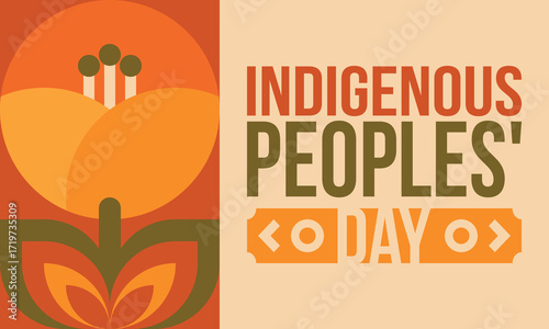 Indigenous Peoples' Day. Native American Day. American Indian culture. Heritage Month. Celebrate annual in United States. Tradition pattern. Poster, card, banner and background. Vector illustration