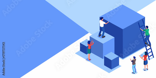 Teamwork and collaboration building blocks to achieve goals and success