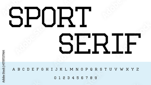 Sport Serif Alphabet Typeface Vector Illustration