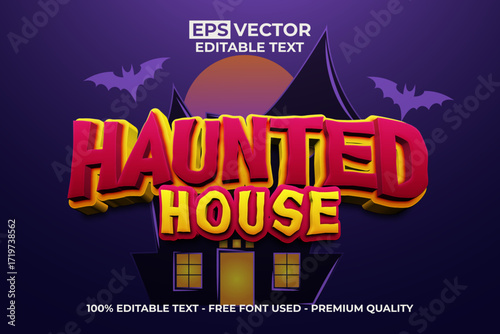 Haunted House 3D Style Editable Text Effect