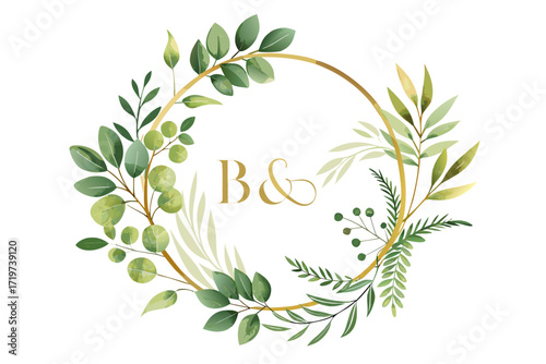 A set of elegant watercolor floral monogram logo designs featuring hand-painted botanical wreaths, pastel roses, peonies, and delicate greenery. Perfect for wedding invitations, luxury branding, femin