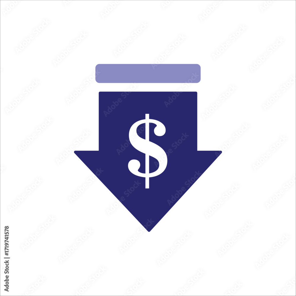 Fototapeta premium price down icons. simple colored vector