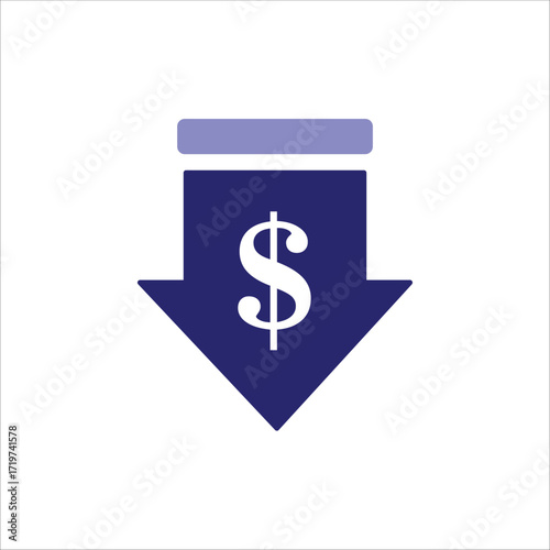 price down icons. simple colored vector
