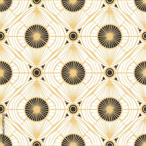 Gold and Black Art Deco Fan Pattern