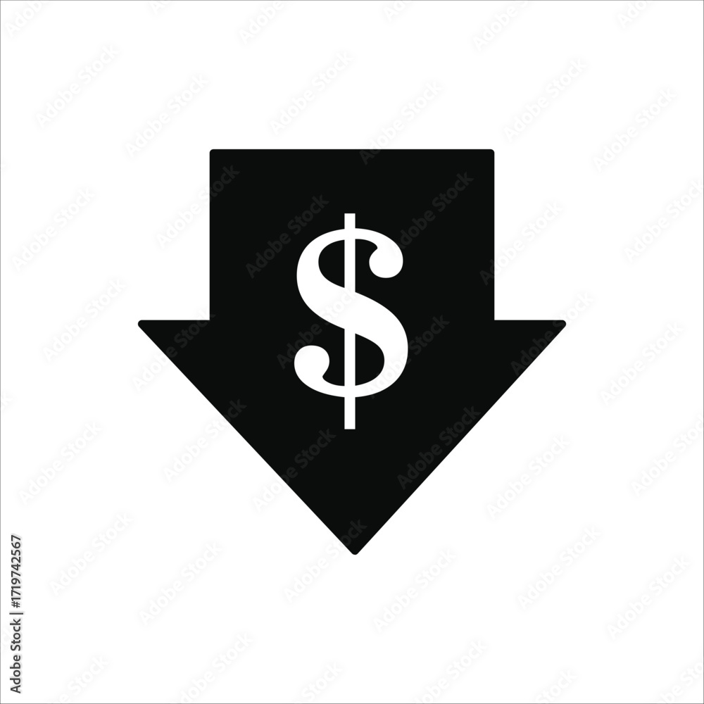 Obraz premium price down icons. simple solid vector