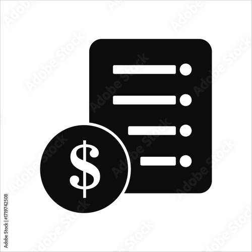 list price icons. simple solid vector