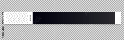 Wristband bracelet event access. Mock up template paper hand band. Sticky hand entrance event paper bracelet isolated.