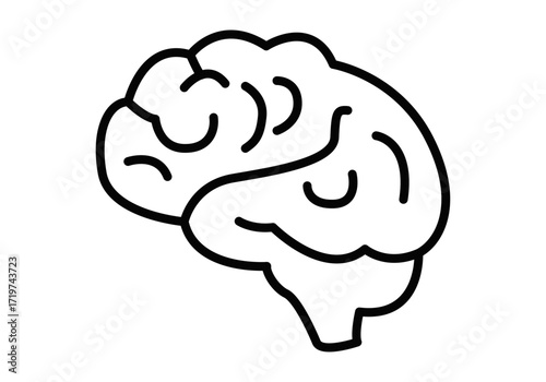 Icono negro de cerebro en fondo blanco