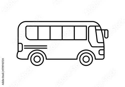 Icono negro de autobús en fondo blanco