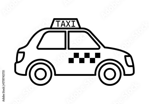 Icono negro de taxi en fondo blanco