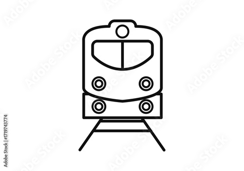 Icono negro de tren en fondo blanco