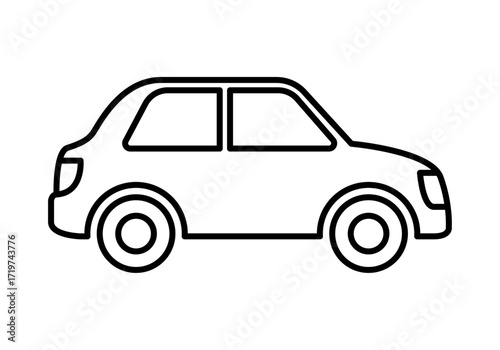 Icono negro de coche en fondo blanco